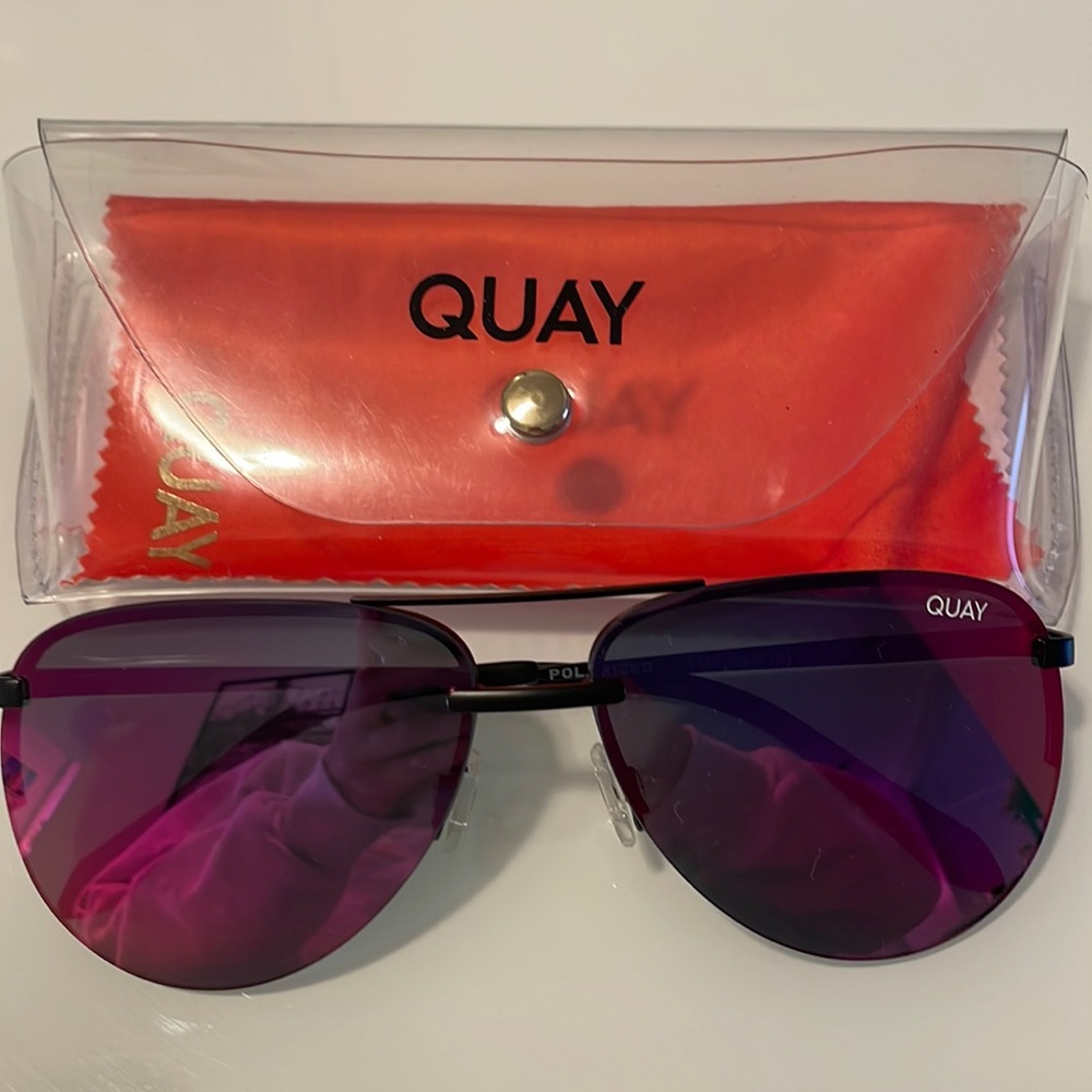 Quay Pink Mirrored Sunglasses